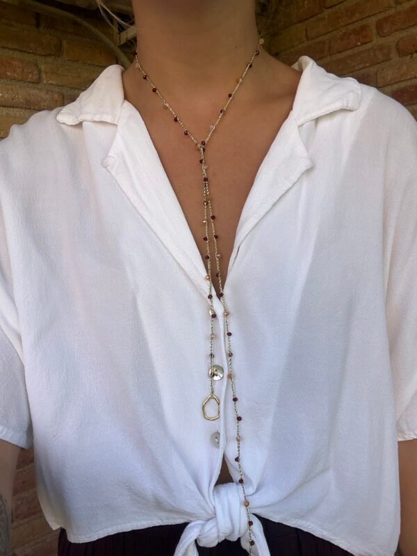 Collar Volta en burdeos y champán