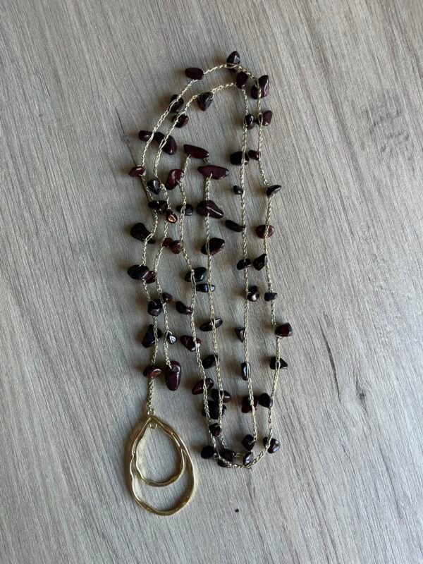 img_9852 Collar Volta con obsidiana caoba y colgante dorado